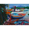 Inimá de Paula - óleo sobre tela 61 x 45 cm O Pequeno Estaleiro Porto Seguro Bahia 1987 - obra reproduzida no livro Inimá de Paula de autoria de Frederico de Morais pag. 75 fig. 61