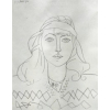 <p>Pablo Picasso Impresso do desenho François au Bandeau 1946 da coleção museu Picasso Edições de Reunião dos Museus Nacionais em Paris - SPAD em Paris gráfica IML . Paris 72 x 49cm datada 1960</p>