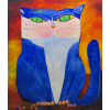 <p>Aldemir Martins acr&iacute;lica sobre tela 130 x 100 cm &ldquo;Gato Azul&rdquo; ass e datada CIE E Verso 1990 com cache Galeria Marques</p>