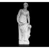 Escultura de mármore representando um dos quatro continentes, figura feminina alada por animal. 125 x 30 x 30cm. Europa, séc. XVIII (com restauro)