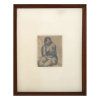E. DI CAVALCANTI, Figura Feminina, Desenho à Crayon, 15 x 11cm. Década 40