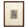 E. DI CAVALCANTI, Figura Feminina, Desenho à Crayon, 15 x 11cm. Década 40