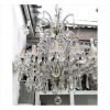 Lustre de cristal, estilo Maria Thereza, com 06 braços e suporte para 12 lâmpadas, ornamentado com diversos pingentes. Alt. 93 x 85cm. Início séc. XX (alguns pingentes com bicados)