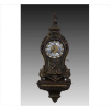 Relógio de parede, estilo Luis XV, influência Boulle, madeira ebanizada e bronze dourado. Altura com base 75 cm. França século XIX. ( precisa revisão, não testado )