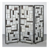 <p>LOUIS BARRILET (atribuído), Biombo estilo e época Art-Deco, com estrutura de ferro e diversas placas de vidro com diferentes texturas. Década 30  (algumas placas de vidro no estado)</p>