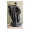ALBERTE MOREAU, Figuras Orientais, Grupo escultórico de bronze patinado, sobre base de mármore, assinado. Alt. 70 x 40 x 35cm. (total c/ base)