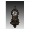 <p>Relógio de parede, estilo Luis XV, influência Boulle, madeira ebanizada e bronze dourado. Altura com base 75 cm. França século XIX. ( precisa revisão, não testado )</p>