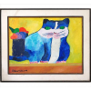 <p>ALDEMIR MARTINS, Gato, OST, ACIE, 60 x 80cm (mi). Datado 2003 (com certificado de autenticidade assinado pelo próprio artista)</p>