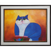 <p>ALDEMIR MARTINS, Gato, OST, ACIE e verso. 60 x 80 cm. datado 2002</p>