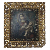 <p>Quadro Hispano-Americano, Nossa Senhora do Leite e Menino Jesus, OST, 113 x 100cm. Séc. XVIII. (com restauro na tela / precisa pequeno restauro na moldura)</p>