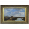 <p>GEORGE COLE, View on the River Yare, OST, ACIE, 60 x 105 cm.</p>