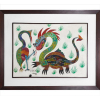 <p>CHICO DA SILVA e PIRAMBU, Dragão e Pássaro, TST, ACIE, 49 x 70cm (m.i). Datado 1972</p>