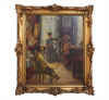 <p>OSCAR PEREIRA DA SILVA, Figuras Femininas em Cena Musical, OST, ACIE, 60 x 50cm (m.i). Datado 1919</p>