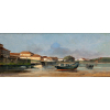 ANTONIO PARREIRAS - PAISAGEM POSSÍVELMENTE RIO DE JANEIRO – 1.888 – ASSINADO - ÓLEO SOBRE TELA - 15 X 35 CM - C.I.D.