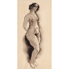  ISMAEL NERY - Nú - Desenho Nanquim - 22x12,5 cm - sem Ass: c/ autenticação de Maria Lacerda no verso