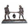 EUGÊNIO PRATI- BRONZE PATINADO (TRABALHADORES) <br />PEÇA RARA - NÃO NUMERADA - OBRA INÉDITA DO ARTISTA <br />MEDIDAS 30 CMS ALTURA X 40 CMS LARGURA - (1889-1979)<br />