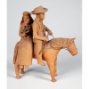 <p>ESCULTURA DE BARRO QUEIMADO - CASAL DE NOIVOS  SOBRE  CAVALO - ATRIBUÍDA À MESTRE VITALINO -  medidas -20x18x9cm - sem assinatura </p>