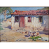 <p>PAULO DO VALLE JÚNIOR - PAISAGEM COM CASA E GALINHAS - ÓLEO SOBRE TELA COLADA EM MADEIRA - ASSINATURA NO CANTO INFERIOR ESQUERDO 1923 - medidas 23X32cm</p>