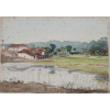 <p>ARTISTA VIAJANTE -PAISAGEM ICONOGRAFICA - AQUARELA - A OBRA RETRATA UMA FAZENDA EM PIRIPIRI PIAUÍ BRASIL ,  POR UM ARTISTA  PROVAVELMENTE EUROPEU QUE EXECUTOU A OBRA NO LOCAL EM 1897 - AINDA NÃO EXISTIA A CIDADE QUE SÓ FOI FUNDADA EM 1910 </p><br /><p>OBRA DE GRANDE QUALIDADE , NÃO POSSUI ASSINATURA , APENAS LOCAL E DATA  ( PIRIPIRI MAY 1897 ) MEDIDAS 18x25</p><br /><p>( PROCEDENCIA ALEMANHA )</p>