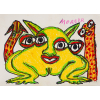 <p>Moacir Faria desenho à pastel oleoso - medidas 30x42cm - (1963-2025) foi um artista brasileiro, nascido na Chapada dos Veadeiros, conhecido por sua arte que se enquadra na categoria de art brut. sem moldura </p>