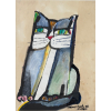 ALDEMIR MARTINS - Gato - técnica mista sobre papel - 64 x 47 cm - a.c.i.d. 1994