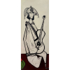 ALDEMIR MARTINS - Cangaceiro tocando viola - óleo sobre madeira - 200 x 80 cm - a.c.i.e. 1958 