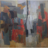YOLANDA MOHALYI - Abstrato - óleo sobre tela - 120 x 120 cm - a.c.i.d. - Obs: com resquício de etiqueta da Dan Galeria 
