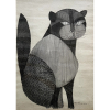 ALDEMIR MARTINS - Gato - desenho em nanquim sobre cartão - 51 x 37 cm - a.c.i.d. 1963. Acompanha certificado do estúdio Aldemir Martins.