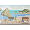 FULVIO PENNACCHI - Praia Com Montanhas-RJ. O.S.M. óleo sobre madeira industrializada. Medidas: 30x20 cm (obra), 61x51 cm (quadro). Assinado e datado 80 no verso da obra. Estado de conservação: Ótimo. Ex-Coleção Sr. M. Bitton.