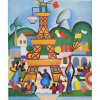 <p><strong>TARSILA DO AMARAL - Carnaval em Madureira - Rio</strong>. Rara Serigrafia/Prancha Colorida S/ Papel. <strong>Med: 41,5x32 cm (obra), 65x58 cm (quadro)</strong>. Assinada e datado 24 no CID (na matriz/chapa). Obra nº III do Álbum nº X/2000: TARSILA por Sergio Milliet, editada pela Lanzara Editora - Data: Dez/1966. Com nova moldura em madeira tipo caixa, com passpartout, vidro de proteção, e foamboard anti-mofo no verso. Estado de conservação: Ótimo.</p>