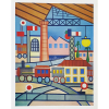 <p><strong>TARSILA DO AMARAL - A Gare-1924</strong>. Rara Serigrafia/Prancha Colorida S/ Papel. <strong>Med: 42x32 cm (obra), 62x54 cm (quadro)</strong>. Assinada no CID (na matriz/chapa). Obra de nº IV, extraída do Álbum nº X/2000: TARSILA por Sergio Milliet, editada pela Lanzara Editora em Dez/1966. Com nova moldura em madeira, com passpartout, vidro de proteção, e foamboard anti-mofo no verso. Estado de conservação: Ótimo.</p>