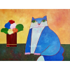 <p>ALDEMIR MARTINS Gato Azul com Vaso de Flores Acrilica S/ Tela -Med: 80x60 cm (obra) -Assin e dat 2002 no CIE -Acomp Certificado - Estudio Aldemir Martins -No verso está localizado S-Paulo, datado de Maio-2002 e assinado. Com moldura em madeira. Estado de conservação: Ótimo.</p>