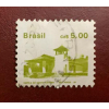 O selo postal impresso no Brasil mostra a capela de Santo Antônio, São Roque, 5 cruzado brasileiro, série Heritage, por volta de 1987