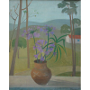 Francisco Rebolo, Vaso de Flores e Paisagem, Óleo sobre tela, 74 alt X 58 larg (cm), acid e verso, Ano: 1975