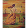 Raimundo Oliveira - Figura Feminina - Óleo sobre madeira - 50 alt X 40 larg (cm) - acie - 1950