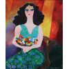 <p>Aldemir Martins - Mulher com cesta de flores - Acrílica sobre tela - 100 alt x 80 larg (cm) - acid e verso - 1992 - Obra apresenta numeração 082-92 do atelier do Artista, participou da exposição comemorativa 70 anos de Aldemir Martins, com selo da A Galeria no verso e acompanha certificado de autenticidade emitido pela A Galeria datado de 16 de maio de 1995 e acompanha catálogo da exposição com dedicatória e assinatura do Artista.</p>