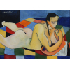 <p>Aldemir Martins - Figura Feminina - Óleo sobre tela - 50 alt x 70 larg (cm) - acid - 1949</p>