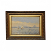 Giovanni Battista Castagneto. Veleiro na Bahia de Guanabara. óleo s/ tela, ass. dat. 1895 inf. dir. 16 x 25,3 cm