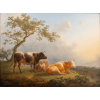 <p>Jean Batiste De Roy. Paisagem com Gado. Óleo s/ tela, ass. dat. 1823 inf. esq. 65 x 85cm</p>