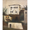 Ione Saldanha (Alegrete, 1919 -2001) Cidade, 1948 - Óleo s/ tela Ass. e dat. julho/1948 no chassi - 61 x 50 cm - Essa tela ganhou Medalha de bronze no Salão Nacional de Belas Artes - Divisão Moderna, 1948 0 Procedência: Família da artista.<br /><br /><br />Ione Saldanha começa seus estudos no Rio de Janeiro na década de 1940, frequenta aulas em ateliês e tem contato com inúmeros artistas, entre eles Maria Helena Vieira da Silva (1908-1992) que vai influenciar sua obra no início da carreira, em especial com a forte presença geométrica em sua composição pictórica. <br />O início da sua produção é figurativa com uma paleta mais sombria, criando cenas mais intimistas, via a pintura uma forma de falar sobre a solidão. No entanto, Ione já mostrava o desejo de inovar e subverter as formas, as cenas urbanas que costumava retratar, logo dão espaço para a experimentação abstrata. <br /><br />No fim da década de 1960, expande seu campo da pintura, abandona as telas e passa a pintar em materiais rústicos, como ripas de madeira, bambus e bobinas. A cor é seu fascínio, explora composições cromáticas das mais diversas ordens, sempre criando um diálogo harmonioso entre as cores. <br /><br /><br />Existem artistas que não se encaixam bem nos recortes definidos pela história da arte. A conquista da singularidade acontece, muitas vezes, a contrapelo das generalizações históricas. Não se trata de valorizar o não lugar e uma eventual posição à margem. Não há nostalgia romântica do artista rebelde, transgressor e inadaptado. A margem habitada pela poética de Ione Saldanha não era estratégica, mas existencial. Ela pertencia a um mundo cujas referências desapareciam, mas nunca se deixou abater pelo sentimento de perda e soube reinventar sua obra lançando-se em uma experimentação inovadora. O seu não lugar deu-lhe liberdade para articular passado e futuro, tradição e experimentação, criando uma pincelada ao mesmo tempo lírica e ousada, que soube soltar a cor no espaço através de suportes não convencionais integrados ao mundo da vida. <br /><br /><br />Participou de inúmeras edições da Bienal Internacional de São Paulo; com prêmio aquisição em 1967; e sala especial em 1975 e 1979. No ano de sua morte foi realizada a retrospectiva Ione Saldanha e a Simplicidade da Cor, no Museu de Arte Contemporânea de Niterói (MAC/Niterói). Em 2022 foi realizada a exposição “Ione Saldanha: a cidade Inventada no Museu de Arte de São Paulo (MASP), uma retrospectiva que abordou seus quase 50 anos de carreira. <br />