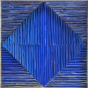 <p><em><strong>Marcos Coelho Benjamim</strong></em> - Quadrado azul. Zinco e pigmento sobre madeira, 50x50x9 cm, 2003, A.V.</p>