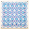 <p>Cukier - C&iacute;rculos conc&ecirc;ntricos em degrad&ecirc; do azul ao rosa. Jato de tinta sobre acr&iacute;lico, 80x80x12,5 cm, 2021, A.V.</p>