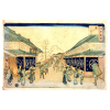 <p>Utagawa(Andô) Hiroshige Cena de rua com o Monti Fugi ao fundo(locais famosos do Edo) ass Hiroshige GA-  24,5 x 36,2- 1854. Xilogravura japonesa do séc XIX do período Edo(1603-1867), técnica Ukiyo-e. Ex- Coleção H. Barsotti. Com conservação impecável e montadas em cartão de PH neutro.</p>