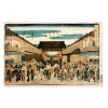 <p>Utagawa(Andô) Hiroshige Multidão em frente ao portão(Tori) ukiyo e hangá- 21,7 x 33,4- 1848. Xilogravura japonesa do séc XIX do período Edo(1603-1867), técnica Ukiyo-e. Ex- Coleção H. Barsotti. Com cons</p>
