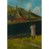 José Pancetti - Paisagem serrana com menina em Campos do Jordão - 1944 - Óleo sobre tela - Assinado canto inferior esquerdo - 42 x 31 cm.