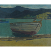 José Pancetti (1902 - 1958) - Barco encalhado - Óleo sobre tela - Mangaratiba, 1946 - 38 x 46 cm - Assinado e datado embaixo à esquerda e no verso - Com carimbo do 9º Salão de Belas Artes de Campinas