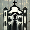 <p>DERLON , Igreja - - &oacute;leo sobre madeira de demoli&ccedil;&atilde;o - 103x100 - - Ass. inf. dir.</p>