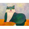 <p>Aldemir Martins . Gato Verde . Acrilica sobre tela . 100x80x . 2002 .</p>