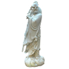 <p>Rara escultura em porcelana Blanc de Chine representando figura oriental. China, século XVIII/ XIX. Apresenta marcas no verso. 60 x 18 cm.</p>