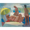 DI CAVALCANTI, Emil.(1897-1976)<br>Mulheres na praia,1967 <br>Óleo sobre tela <br>38 x 46 cm <br>ass. inf. direito<br>Reproduzido no catálogo da Bolsa de Arte